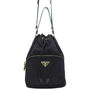 Prada Duet 2way Bucket Shoulder Bag Black